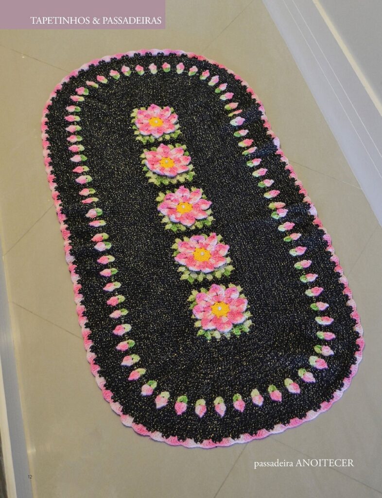 Tapete Design with Flowers crochet